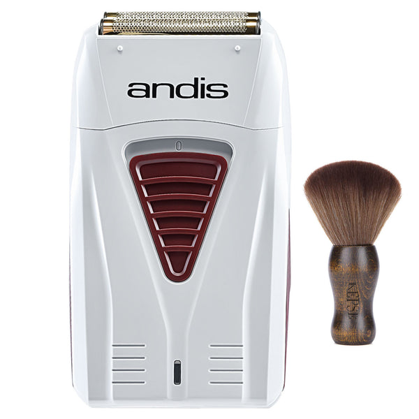 Andis 17150 Pro Foil Lithium Titanium Foil Shaver, Cord/ Cordless (Grey) - Bundled with KEPSE Neck Duster